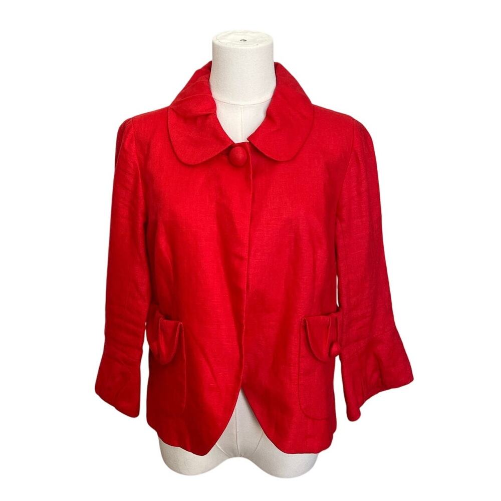 J. CREW | Women's 100% Linen 3/4 Sleeve Lined Blazer w/ Pockets | Size 6